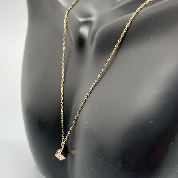 Swarovski Crystal Jewelry Pendant DICE Gold Tone Plated with Gift Box - Picture 5 of 8